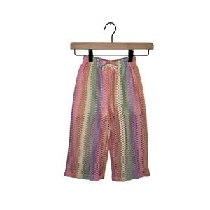 COTTON ON KIDS Striped Crochet Style Pants Pastel Size 4